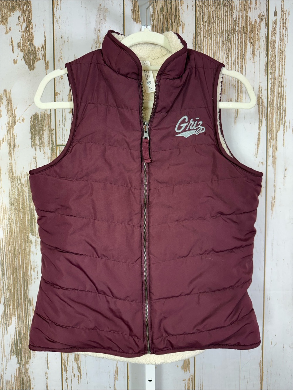Colosseum, Reversible Teddy Puffer Vest. University of Montana, Size Small.